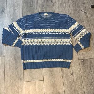 Vintage Rob Winter Blue Acrylic Sweater Size XL